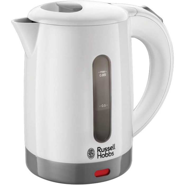 Електричний чайник Russell Hobbs Small Туристичний чайник 0,85 л з регулюванням напруги по всьому світу Travel (1000 Вт, в т.ч. 2 чашки та 2 чайні ложки, оптимізований носик, компактний маленький чайник) 23840-70