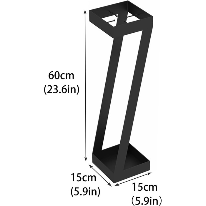 Металева підставка для парасольки, окремо стояча, прямокутна, швидковисихаюча підставка для парасольки для приміщення, з гачком і піддоном для крапель для дому, офісу, готелю (колір білий, розмір 15 * 30 * 60 см) 15 * 30 * 60 см білий