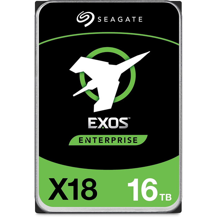 Жорсткий диск Seagate Exos X18 Enterprise на 16 ТБ, CMR 3,5 дюйма, високошвидкісний SATA 6 Гб/с, 7 200 об/хв, 512e, 4Kn FastFormat, низька затримка з покращеним кешуванням, номер моделі ST16000NM000J (Refurbished) SATA 16 To 512E/4KN