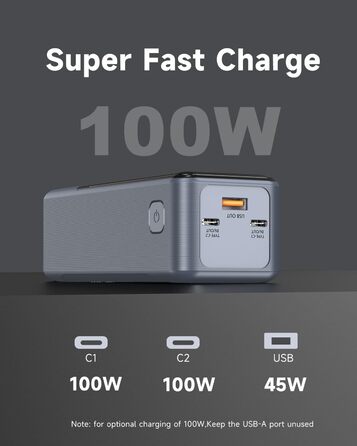 Power Bank KOOSEED 145W, 27000mAh для ноутбуків та інших пристроїв