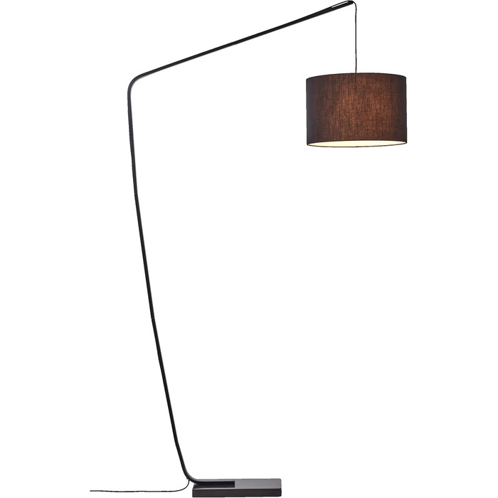 Торшер Lightbox Arc Lamp Design Великий з подовжувачем і текстильним абажуром, Ø 40 см, цоколь E27 для макс. 40 Вт - Метал/Текстиль в чорному кольорі Arc Lamp 2.1m Чорний