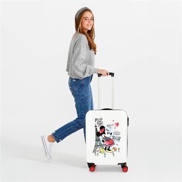 Валіза Disney Minnie Around The World Cabin Валіза червона 38x55x20 см Тверда оболонка ABS Комбінований замок 34L 2.6Kgs 4 подвійні колеса Сумка для ручної поклажі Біла