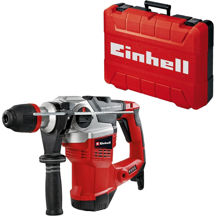 Перфоратор Einhell TE-RH 38 3F (1050 Вт, сила удару 9 Дж, патрон SDS-Max, обмежувач глибини свердління металу, свердління 38 мм в бетоні, вкл. кейс) без аксесуарів