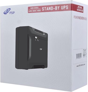 ДБЖ FSP Nano UPS 600 ВА / 360 Вт, імітація синусоїди, відмінне мікропроцесорне управління гарантує високу надійність одинарного