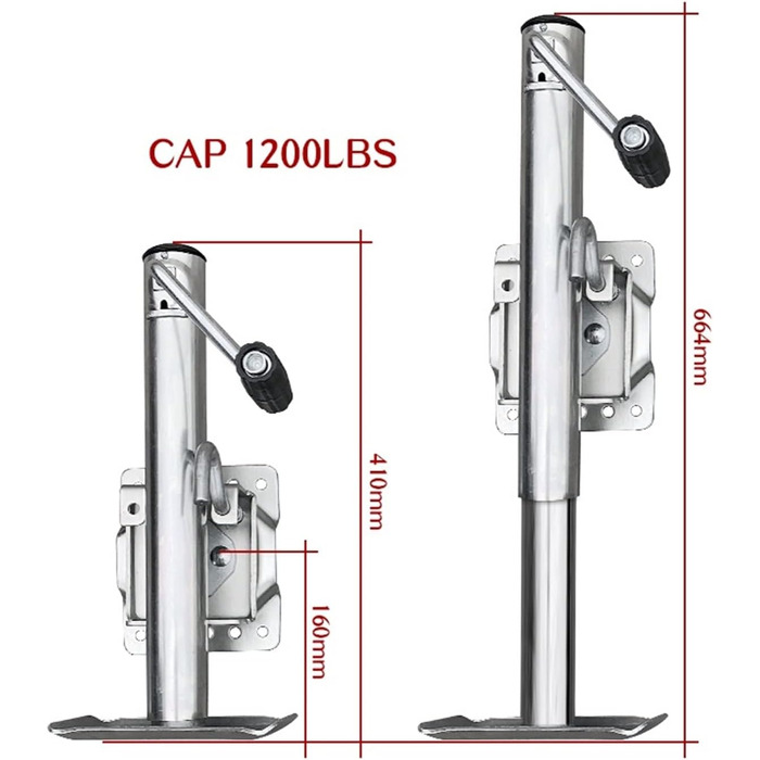 Важкий причіп Домкрат Причіп Домкрат Жокей Колісний ковпак 1200 фунтів Підставки Опорні ніжки Кутовий стійкий кемпер Човен Rv. Запчастини та аксесуари для підйому та опускання будь-якого причепа