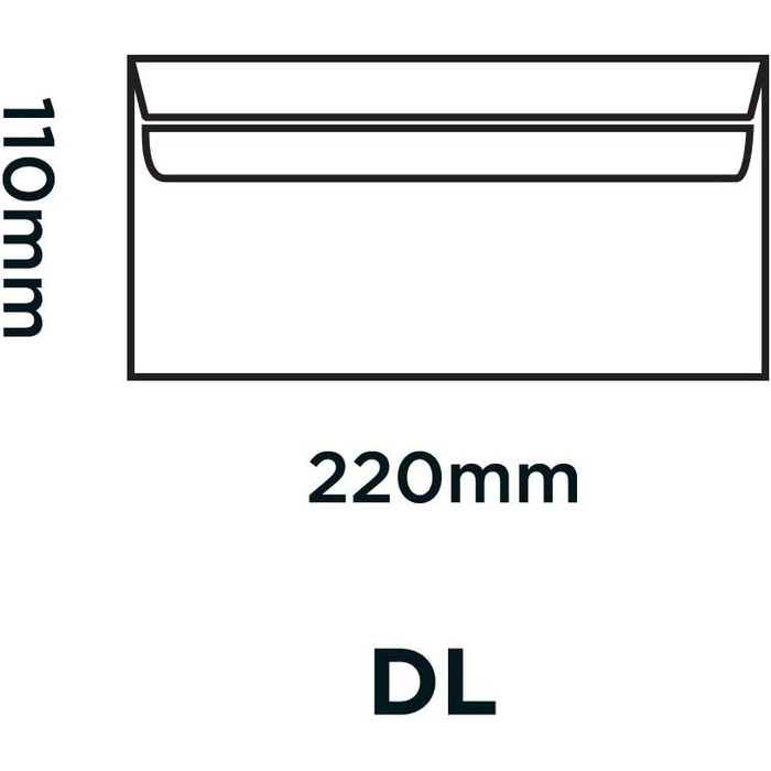 Конверти самоклеючі білі DL 110 x 220 мм - 100г/м 500 шт., 7772