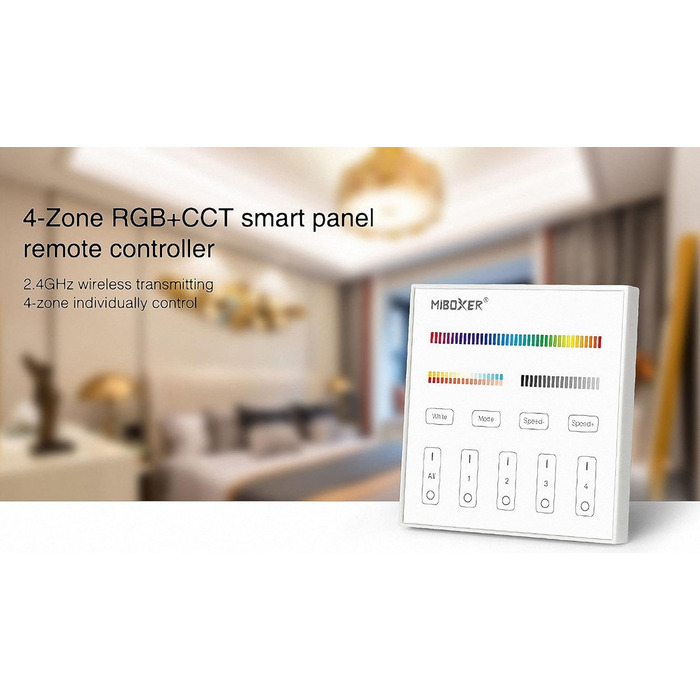 Контролер Miboxer Milight 2.4G 230V 4-зонний настінний контролер TOUCH T4 RGBCCT для світлодіодної продукції