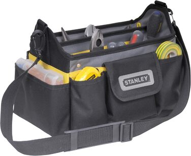 Відкрита сумка для інструментів Stanley (32 x 20 x 26 см, вісім зовнішніх кишень, десять внутрішніх кишень, внутрішній органайзер, вантажопідйомність 20 кг, прогумована ручка, водовідштовхувальна поліпропіленова основа) STST1-70718