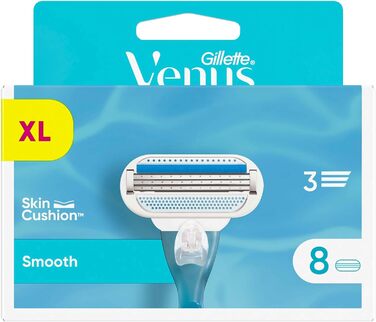 Гладкі леза для бритви Gillette Venus жіночі зі зволожувачами для захисту шкіри, 8 змінних лез