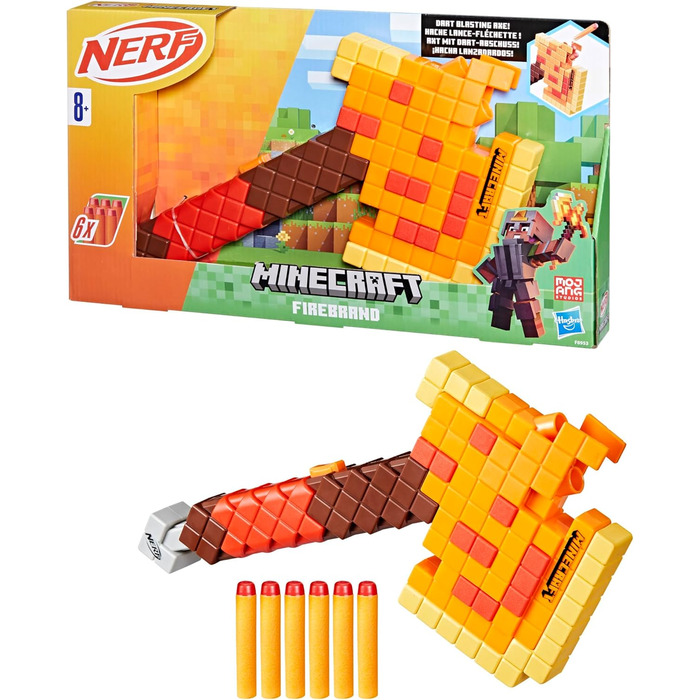 Nerf Minecraft Firebrand Dart Blaster Dart Blaster Axe, Nerf Minecraft Firebrand Dart Blaster Dart Blaster Axe