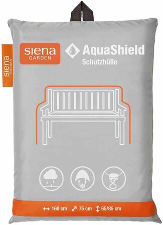 Накидка на лавку Siena Garden AquaShield, набір з 3 шт. , сріблясто-сірий, з системою Active Air, 160x75x65см