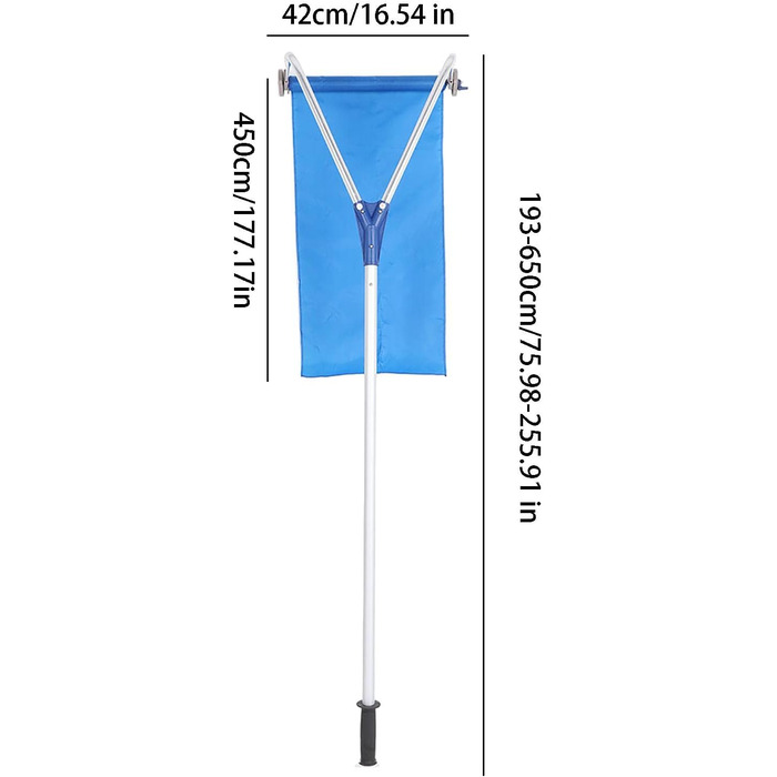 Покрівельні граблі алюмінієві снігоприбиральні граблі Надійний і легкий інструмент для прибирання снігу Легка рухома наземна лопата для снігу Аксесуари для прибирання снігу та листя транспортних засобів з висувними штангами A Срібний стрижень