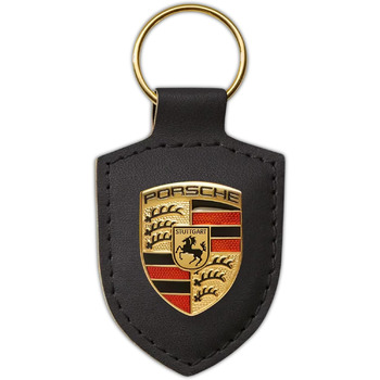 Брелок Porsche ЧОРНИЙ шкіряний з гербом WAP0500900E