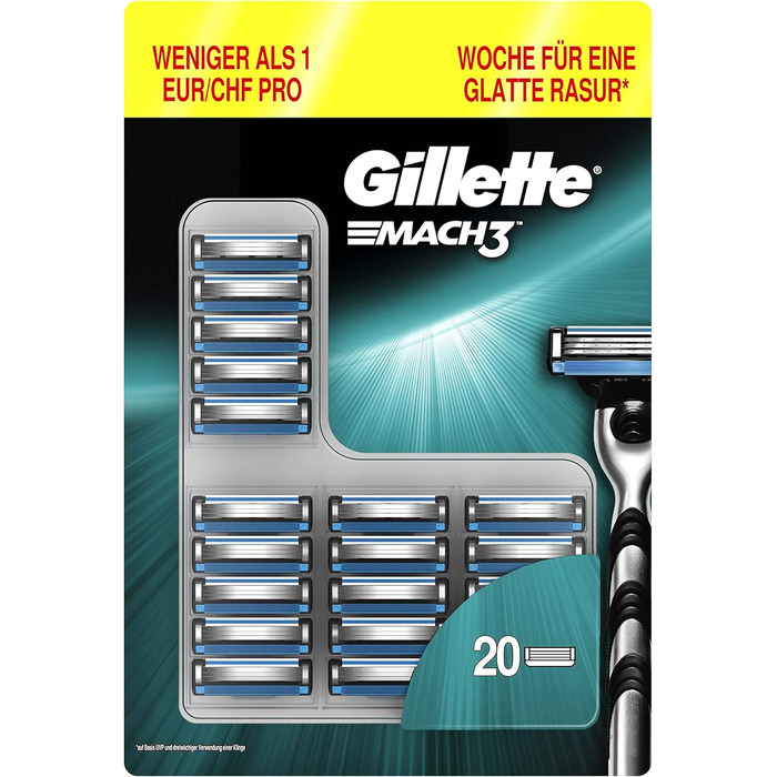 Леза для бритви Gillette Mach3 чоловічі, 20 шт.