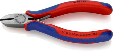 Діагональні кусачки Knipex для електриків чорні атраментовані, з багатокомпонентними ручками 125 мм 76 12 125