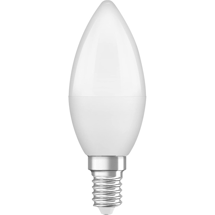 Лампа Osram Lamps LED Base Classic B, у формі свічки з цоколем E14, нерегульована, замінює 5,5 Вт 40 Вт, матова, теплий білий - 2700 Кельвін, 4 шт. (1 упаковка)