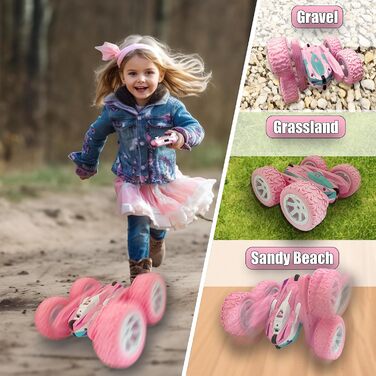 Автомобіль на дистанційному управлінні від 3 4 5 6 7 8 9 років, Unicorn LED 4x4 Pink RC Car 2 шт. Battery 60min Play, Подарунки дівчаткам, Іграшки для дівчаток від 3 4 5 6 7 8 років Dreamlike Edition 2024