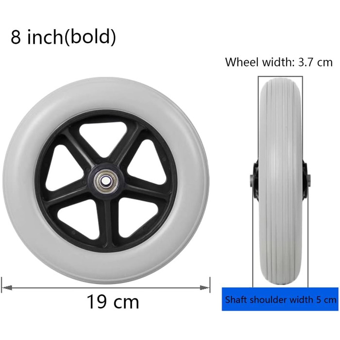 Передні колеса, нековзне переднє колесо для інвалідних візків/допоміжні засоби для ходьби для інвалідів, запасне колесо/A/6 дюймів, 2