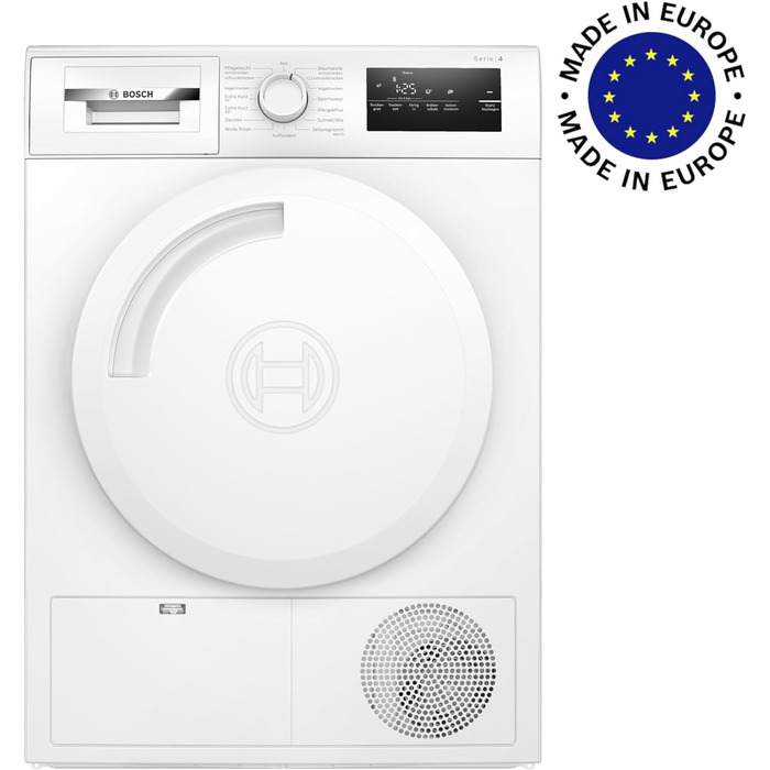 Сушарка Bosch Home Appliances WTN83203 Series  до 4, 8 кг з антивібраційною конструкцією більшою стабільністю, чутливою системою сушіння