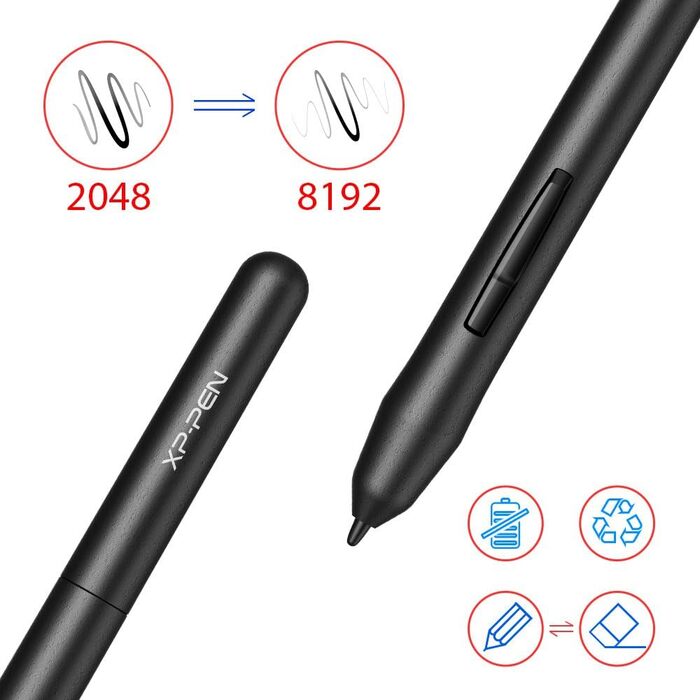 Графічний планшет XP-PEN G430S, стилус, пасивний, 8192 шари, розмір 4 x 3 дюйми, для гри в OSU та Signature G430S Black