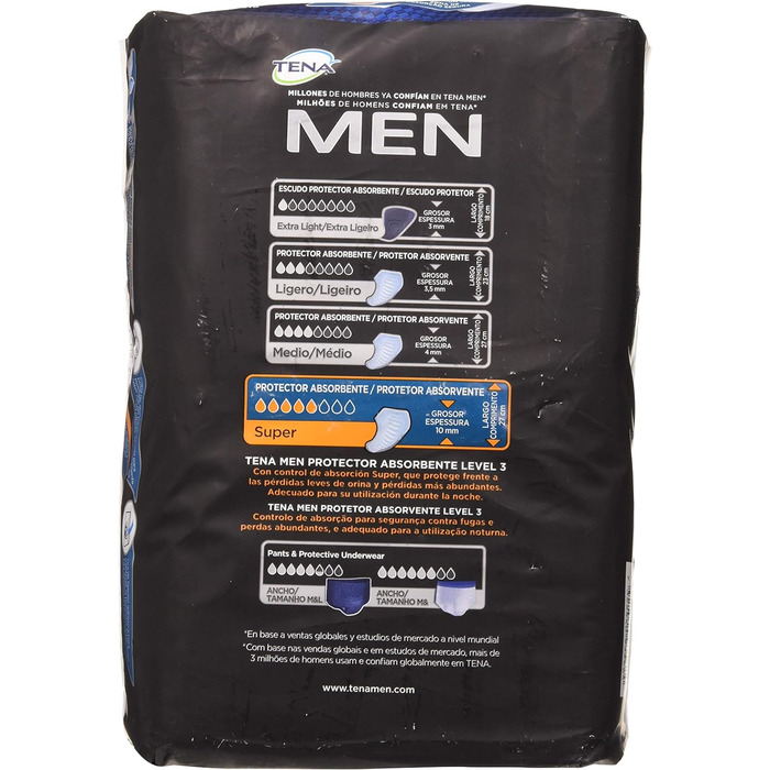 Вкладиші TENA For Men Level 1 - 4 упаковки / 4 x 24 96 шт. (16 шт. (1 упаковка))