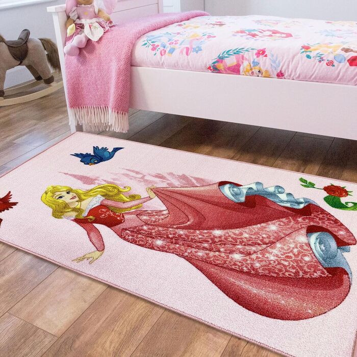 Килимок нековзний Disney Princess Aurora the Sleeping Beauty 80 x 120 см 6387 80x120cm Рожевий