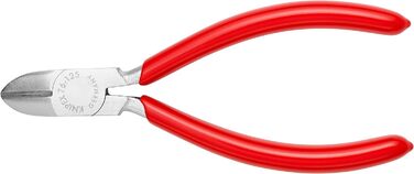 Діагональні кусачки Knipex для електриків хромовані, з пластиковим покриттям 125 мм 70 11 110, червоні