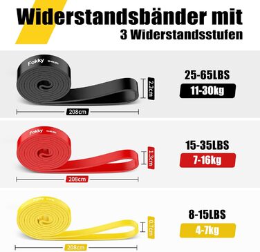 Набір стрічок опору, фітнес-браслети з 3 рівнями опору - з дверним анкером, ручками, захисним чохлом, сумкою для перенесення та інструкціями з тренувань, стрічки опору для фітнесу/йоги/силових тренувань для чоловіків і жінок
