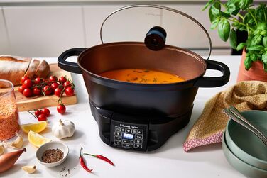 Мультиварка Russell Hobbs 6,5 л Цифровий дисплей 8 функцій приготування (повільна плита, пароварка, рисоварка, каструля, плита су-від, плита, ємність для підігріву, мультиварка) Можна мити в посудомийній машині 28270-56