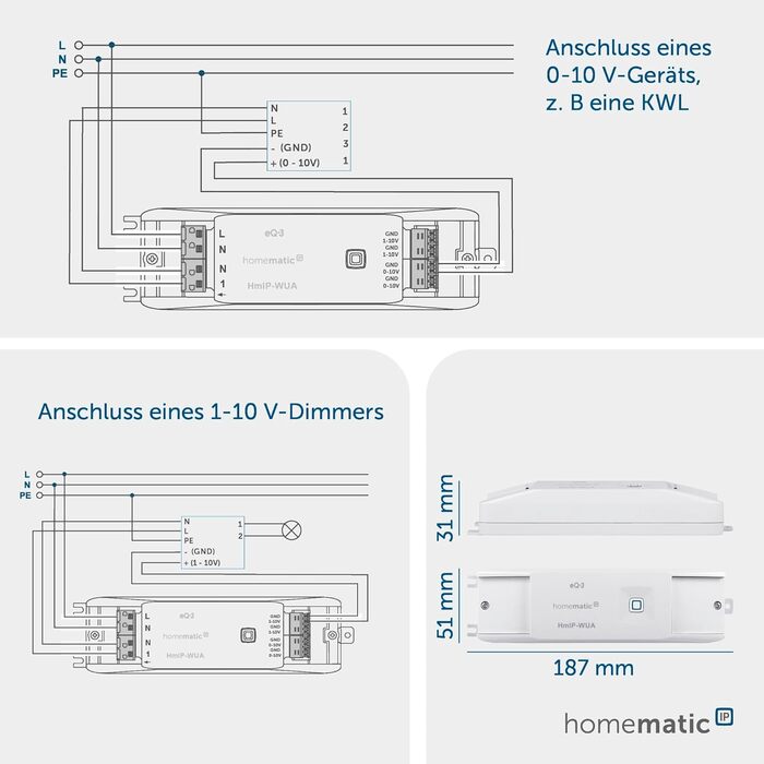 Світлодіодний контролер Homematic IP Smart Home RGBW, непряме освітлення, керує світловими стрічками. Світлодіодні стрічки через додаток, Google Assistant і Alexa, 157662A0 (універсальний привід)