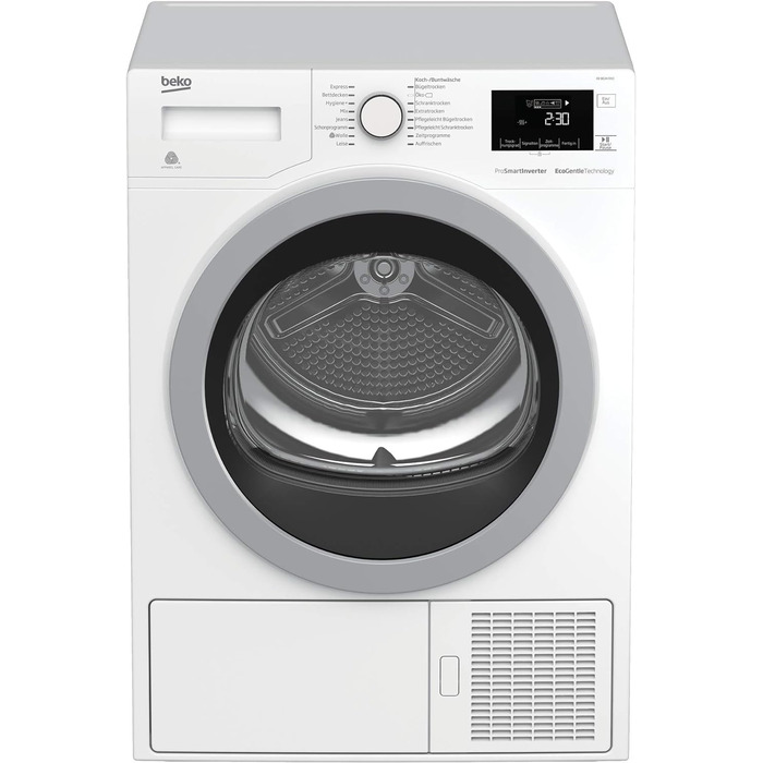 Сушильна машина Beko B3T42240S b300 до 8 кг, клас енергоспоживання A, з тепловим насосом підходить для алергіків, 14 програм,  дизайн преміум-класу, білий