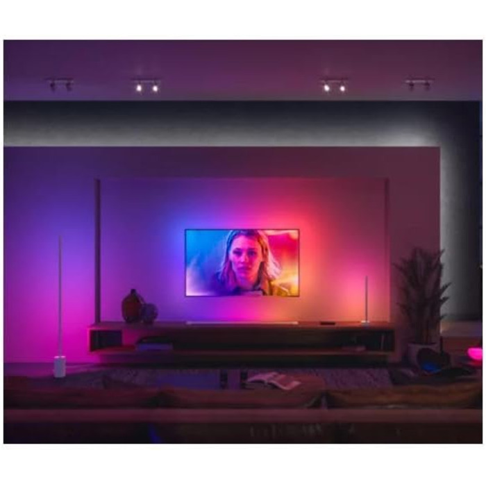 Торшер Philips Hue Gradient Signe білий 1800 лм, 16 мільйонів кольорів і градієнтів, з регулюванням яскравості, керування через додаток, сумісний з Storeo Alexa (Echo, Echo Dot)