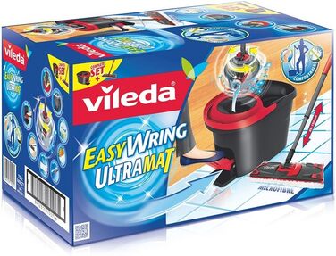 Комплект швабр для підлоги Vileda EasyWring Ultramat в коробці Комплект швабр для підлоги EasyWring Ultramat з чохлом з мікроволокна Комплект швабр для підлоги EasyWring Ultramat з чохлом з мікроволокна