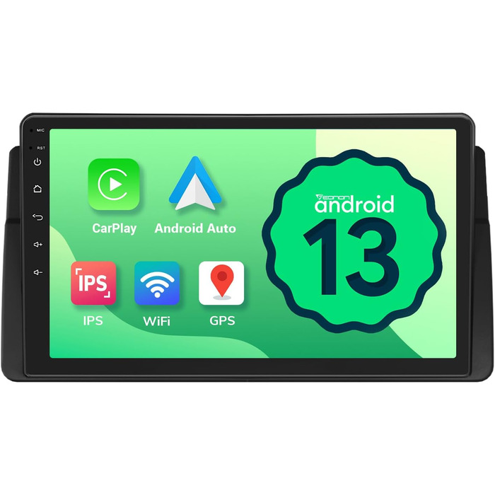 Автомобільна стереосистема Eonon Android 13 з 9-дюймовим сенсорним екраном GPS Navi 2Din радіо для BMW 3 Series E46 1999-2005 Бездротовий автомобільний стереодисплей Carplay Android Bluetooth 5.0 232GB E46A13
