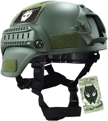 Шолом з бічною рейкою та кріпленням NVG OD, 2000 Style Softair Tactical Combat Army Military Airsoft Paintball