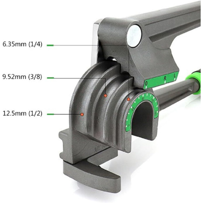 Трубогиб 3 в 1, мідний трубогиб на 180 градусів 1/4 3/8 1/2 дюйма, мідно-алюмінієвий трубогиб з зовнішнім діаметром для ремонту холодильних установок ОВіК