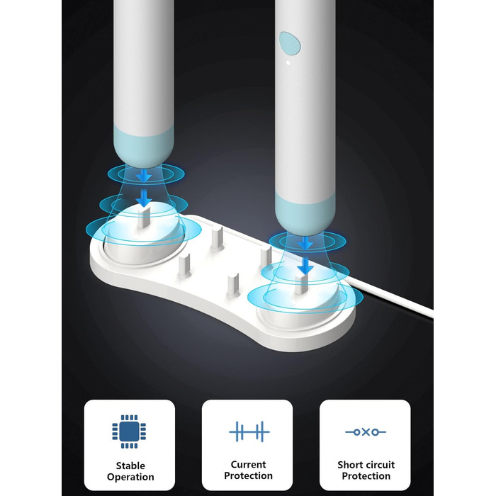 Для електричної зубної щітки Braun Зарядний кабель Адаптер живлення Зарядна станція для пристрою для зарядного пристрою B Pro Smart Genius 3000 з двоголовим базовим корпусом (футляр не перезаряджається), 4.2V