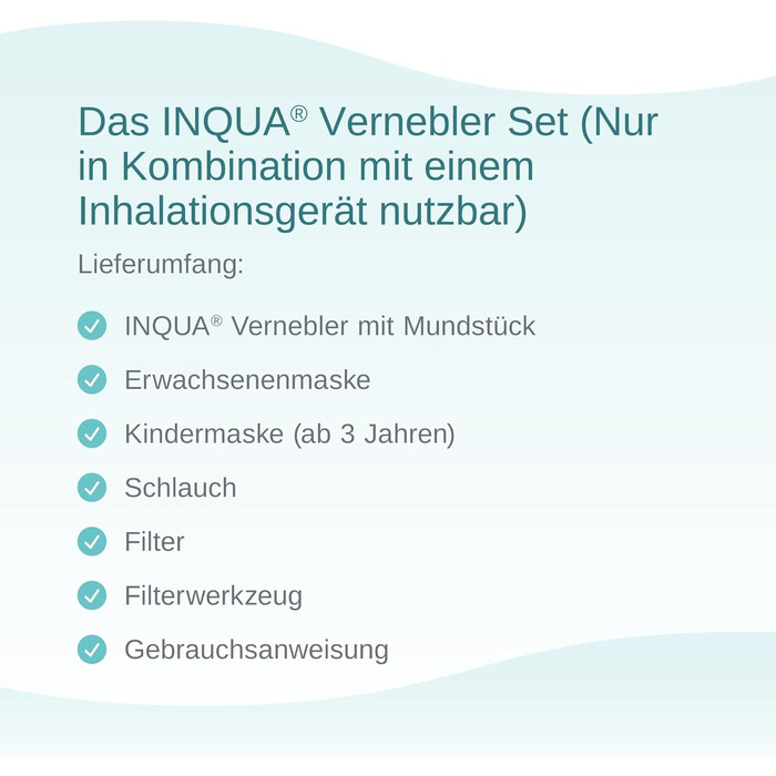 Набір небулайзерів INQUA для інгаляційних пристроїв, небулайзер з мундштуком, з'єднувальна трубка, доросла маска, дитяча маска, повітряний фільтр з інструментом для видалення, аксесуари для інгалятора
