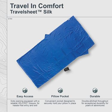 Шовковий спальний мішок Cocoon Silk Travel Sheet XL Extra Large - шовковий темно-синій