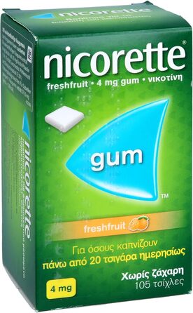 НІКОРЕТТЕ 4 мг жувальна гумка зі свіжих фруктів 105 шт.