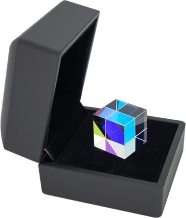 Оптична скляна призма 2 см X-Cube Prism RGB Дисперсійна призма для фізики та декору з коробкою для зберігання