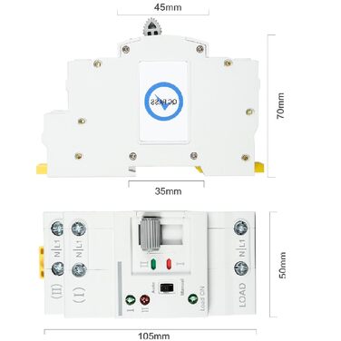 Перемикач передачі DEWIN, автоматичний перемикач передачі G2R 63A DIN-рейка ATS подвійний автоматичний перемикач передачі електроенергії 220 В (розмір 2P)