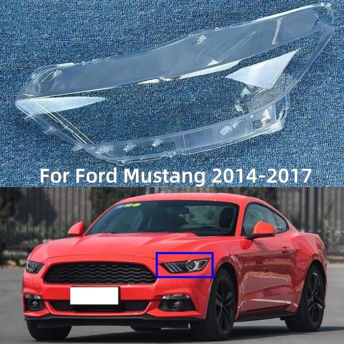 Для автомобільних аксесуарів Ford Mustang 2014 2015 2016 2017 Замініть прозору фару ПК Оболонка фари Кришка лінзи ліва