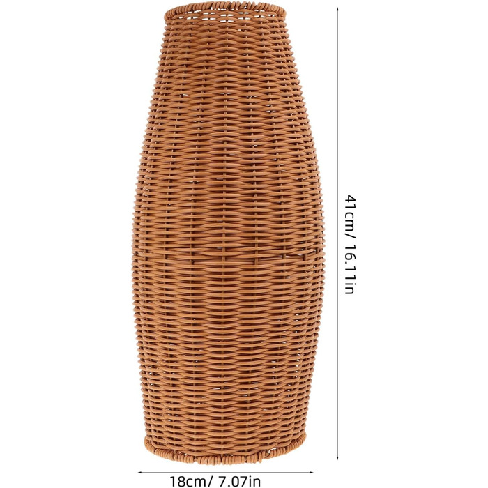 Підлогова ваза для квітів Cabilock Плетена ваза для квітів Ротангова ваза для квітів Бохо Вінтажний квітковий горщик Плетена ваза Сільський стиль кантрі Ваза для квіткових композицій Пляшка