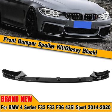 Губа спойлера переднього бампера автомобіля для BMW F32 F33 F36 4 Series M Sport 2014-2020 Глянцевий чорний