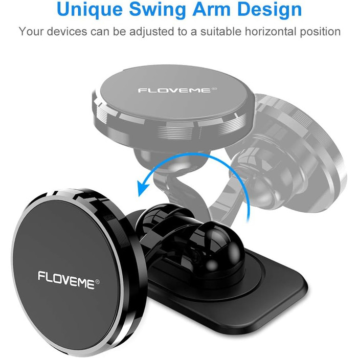 Тримач телефону FLOVEME Панель приладів з автомобільним магнітом, магнітний автомобільний тримач для телефону з липкою основою, регульований тримач для автомобільного телефону, сумісний з iPhone 11 Pro XS XR x 8 7 Samsung Huawei тощо