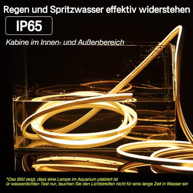 Світлодіодна стрічка LYGKJ 5M теплого білого кольору, синхронізація 12 В з можливістю затемнення з джерелом живлення та контролером APP, 16,5-футова світлодіодна стрічка Силіконова неонова стрічка для прикраси внутрішньої зовнішньої домашньої кухні