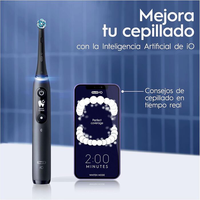 Електрична зубна щітка Oral-B iO 7N, чорна, Bluetooth, 2 щітки, 1 дорожній кейс