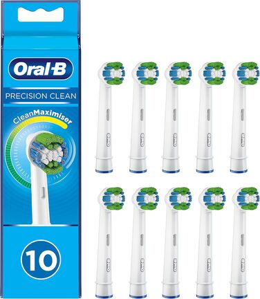 Щітки Oral-B Precision Clean зі щетиною CleanMaximiser для оптимального очищення, 10 шт. у комплекті з електричною зубною щіткою Vitality 100