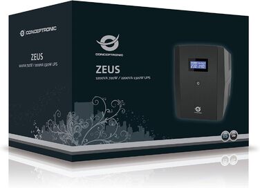 ДБЖ Conceptronic ZEUS04EM 2200 ВА 1320 Вт, 3 роз'єми IEC, 2 роз'єми Schuko 2200 ВА / 1320 Вт 3 роз'єми IEC 2 роз'єми Schuko